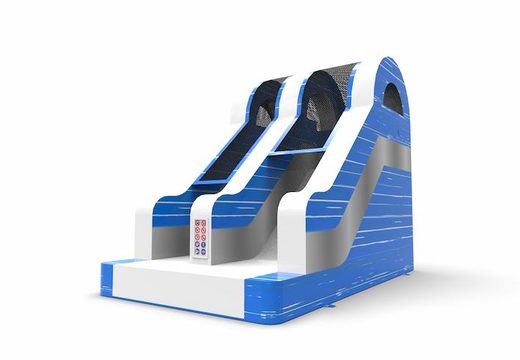 Buy an inflatable dryslide S12 in the colors blue-white-silver for both young and old. Order inflatable commercial dryslides online at JB Inflatables America
