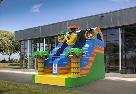 Order an inflatable dryslide S12 in caribbean theme for both young and old. Inflatable commercial dryslides online for sale at JB Inflatables America