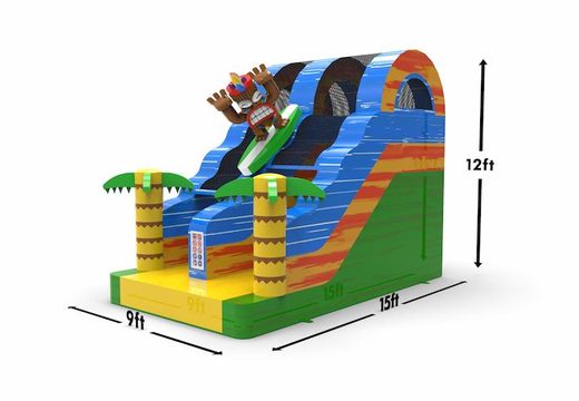 Get an inflatable dryslide S12 in theme Hawaii for both young and old. Order inflatable dryslides online at JB Inflatables America