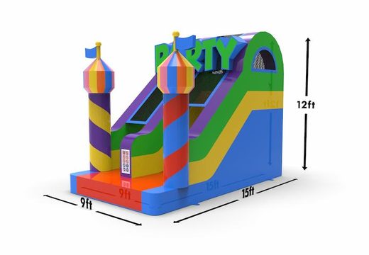 Buy an inflatable dryslide S12 in party theme for both young and old. Order inflatable commercial dryslides online at JB Inflatables America