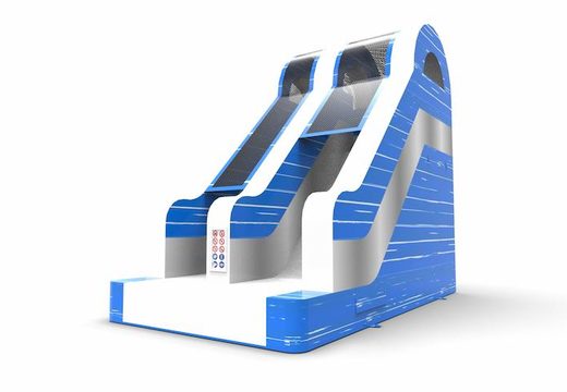 Get an inflatable dryslide S15 in blue-white-silver colors for both young and old. Order inflatable dryslides online at JB Inflatables America