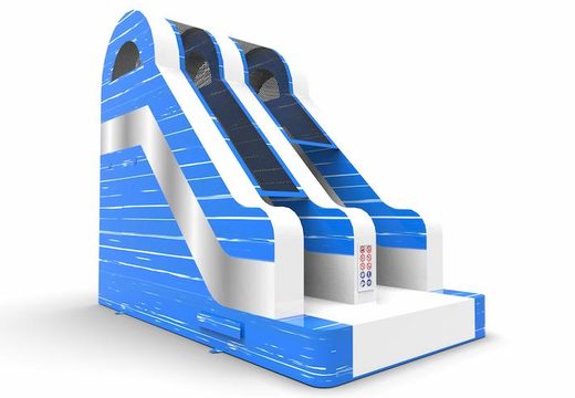 Buy an inflatable dryslide S15 in blue-white-silver colors for both young and old. Order inflatable commercial dryslides online at JB Inflatables America