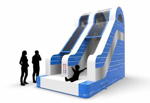 Unique inflatable dryslide S15 in blue-white-silver colors for both young and old for sale. Buy inflatable reclame dryslides online at JB Inflatables America