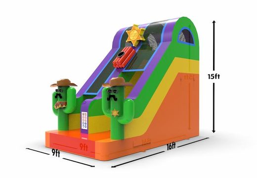 An inflatable dryslide S15 in theme Texas for both young and old for sale. Order inflatable dryslides online at JB Inflatables America