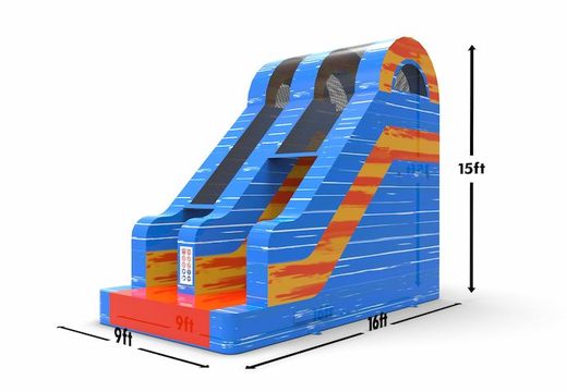 Order an inflatable dryslide S15 in waterfall theme for both young and old. Inflatable commercial dryslides online for sale at JB Inflatables America