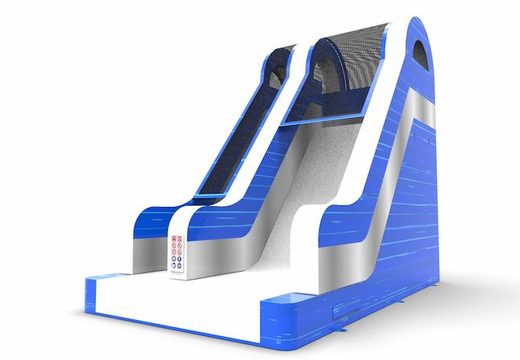 Get an inflatable dryslide S18 in blue-white-silver colors for both young and old. Order inflatable dryslides online at JB Inflatables America