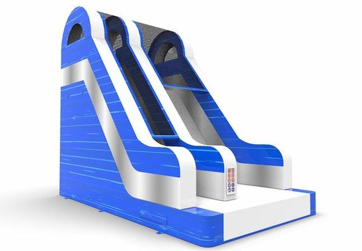 Buy an inflatable dryslide S18 in blue-white-silver colors for both young and old. Order inflatable commercial dryslides online at JB Inflatables America