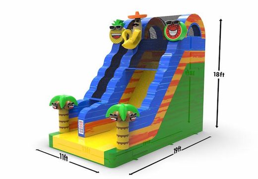 Order an inflatable dryslide S18 in caribbean theme for both young and old. Inflatable commercial dryslides online for sale at JB Inflatables America