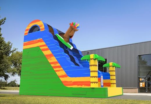 Unique inflatable dryslide S18 in theme Hawaii for both young and old for sale. Buy inflatable reclame dryslides online at JB Inflatables America