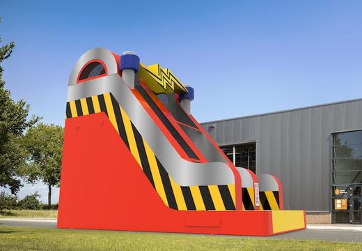 Order an inflatable dryslide S18 in high voltage theme for both young and old. Inflatable commercial dryslides online for sale at JB Inflatables America