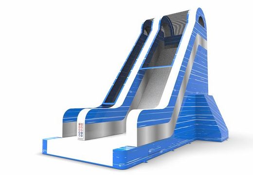 Get an inflatable dryslide S22 in blue-white-silver colors for both young and old. Order inflatable dryslides online at JB Inflatables America