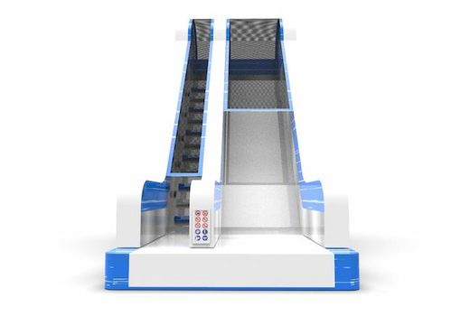 Order unique inflatable dryslide S22 in blue-white-silver colors for both young and old. Buy inflatable reclame dryslides online at JB Inflatables America