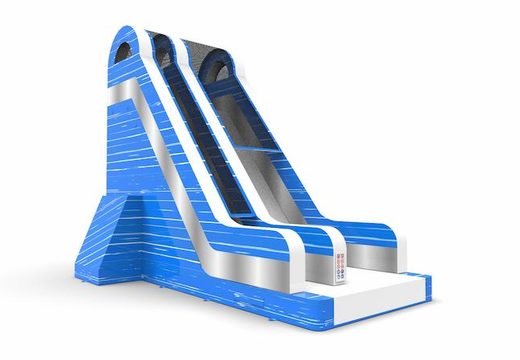 Buy an inflatable dryslide S22 in blue-white-silver colors for both young and old. Order inflatable commercial dryslides online at JB Inflatables America