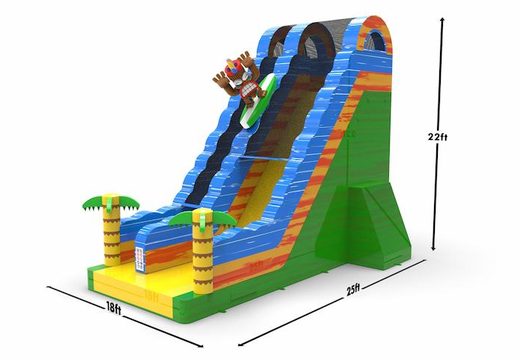Buy an inflatable dryslide S22 in theme Hawaii for both young and old. Order inflatable manufactured dryslides online at JB Inflatables America