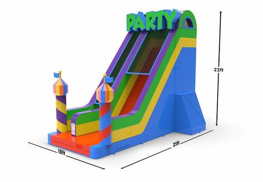Buy an inflatable dryslide S22 in party theme for both young and old. Order inflatable commercial dryslides online at JB Inflatables America