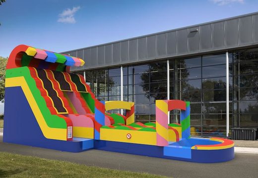 Get an inflatable waterslide D18 in all colors for both young and old. Order inflatable manufactured waterslides online at JB Inflatables America