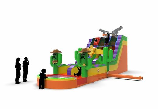 Order unique inflatable waterslide D18 in theme Texas for both young and old. Buy inflatable reclame waterslides online at JB Inflatables America