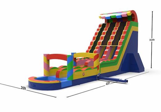 Get an inflatable waterslide D22 in all colors for both young and old. Order inflatable manufactured waterslides online at JB Inflatables America