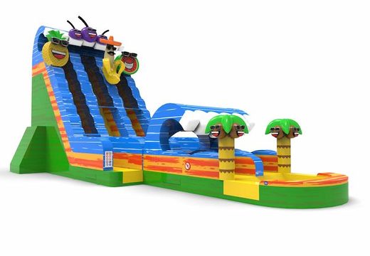 Buy an inflatable waterslide D22 in caribbean theme for both young and old. Order inflatable commercial waterslides online at JB Inflatables America