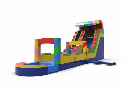 Order an inflatable waterslide S18 in all colors for both young and old. Inflatable commercial waterslides online for sale at JB Inflatables America