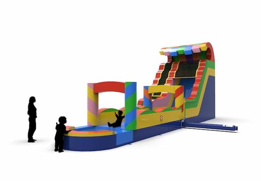 Get an inflatable waterslide S18 in all colors for both young and old. Order inflatable manufactured waterslides online at JB Inflatables America