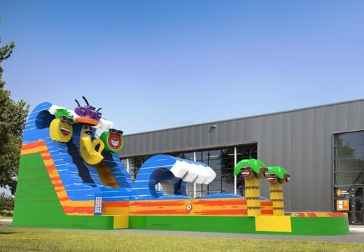 Unique inflatable waterslide S18 in theme caribbean for both young and old for sale. Buy inflatable reclame waterslides online at JB Inflatables America
