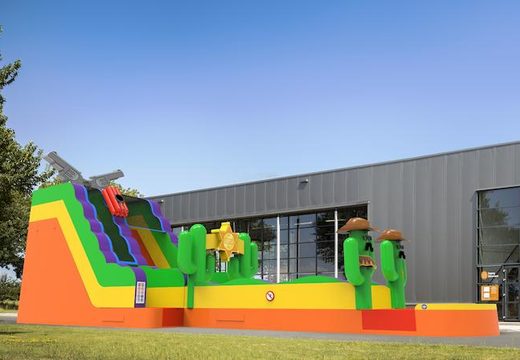 Unique inflatable waterslide S18 in Texas theme for both young and old for sale. Buy inflatable reclame waterslides online at JB Inflatables America