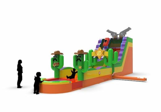 Buy an inflatable waterslide S18 in Texas theme for various occasions. Order wholesale inflatable waterslides online at JB Inflatables America