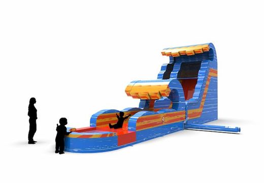 An inflatable waterslide S18 in theme waterfall for both young and old for sale. Order inflatable waterslides online at JB Inflatables America