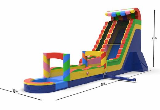 An inflatable waterslide S22 in all colors for both young and old for sale. Buy inflatable waterslides online at JB Inflatables America