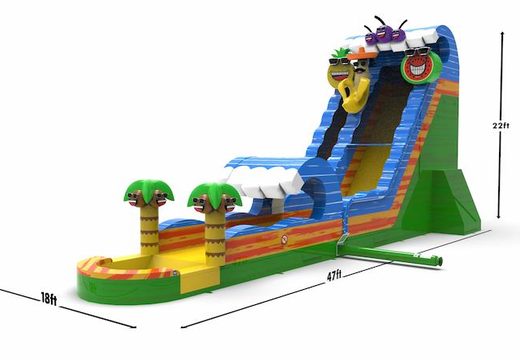 Unique inflatable waterslide S22 in theme caribbean for both young and old for sale. Buy inflatable reclame waterslides online at JB Inflatables America  