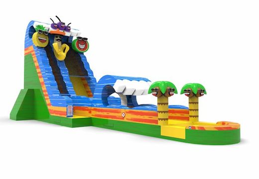 An inflatable waterslide S22 in theme caribbean for both young and old for sale. Order inflatable waterslides online at JB Inflatables America