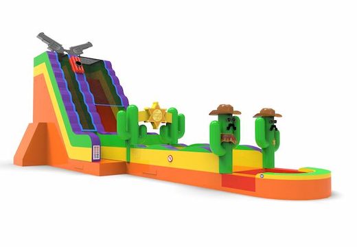 Buy an inflatable waterslide S22 in Texas theme for various occasions. Order wholesale inflatable waterslides online at JB Inflatables America