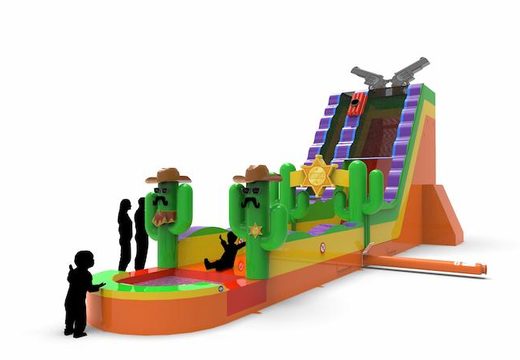 Order unique inflatable waterslide S22 in theme Texas for both young and old. Buy inflatable reclame waterslides online at JB Inflatables America  