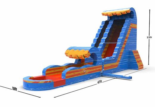 Unique inflatable waterslide S22 in theme waterfall for both young and old for sale. Buy inflatable reclame waterslides online at JB Inflatables America  