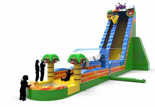 Order an inflatable waterslide S30 in caribbean theme for both young and old. Inflatable commercial waterslides online for sale at JB Inflatables America