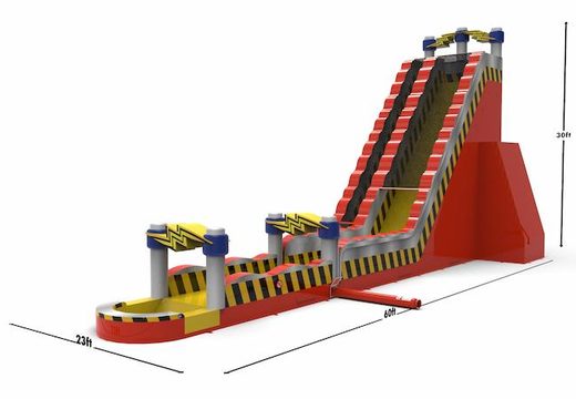 Unique inflatable waterslide S30 in theme high voltage for both young and old for sale. Buy inflatable reclame waterslides online at JB Inflatables America