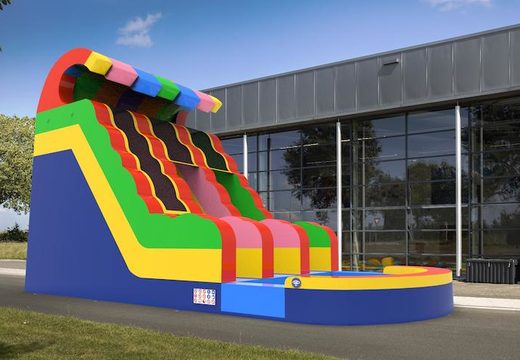 Buy an inflatable waterslide D18 in all colors for both young and old. Order inflatable manufactured waterslides online at JB Inflatables America