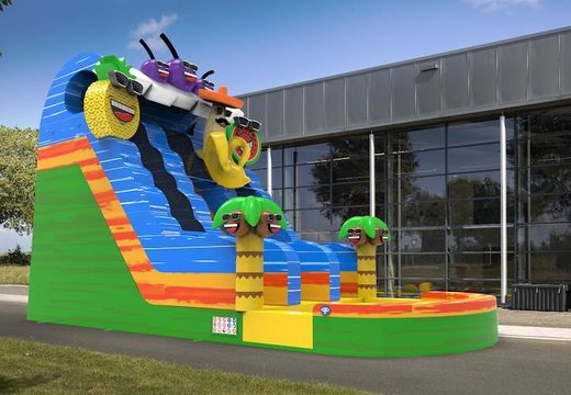 Unique inflatable waterslide D18 in theme caribbean for both young and old for sale. Buy inflatable reclame waterslides online at JB Inflatables America
