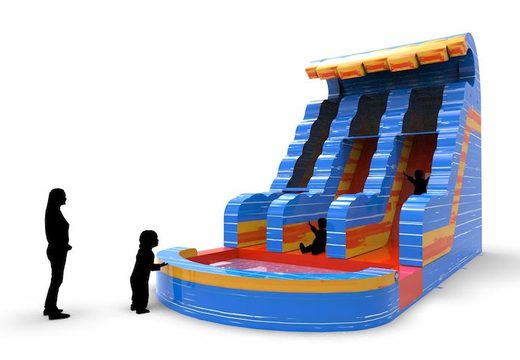 Order an inflatable waterslide D18 in waterfall theme for both young and old. Inflatable commercial waterslides online for sale at JB Inflatables America