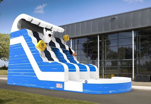 Unique inflatable waterslide D18 in theme winter edition for both young and old for sale. Buy inflatable reclame waterslides online at JB Inflatables America