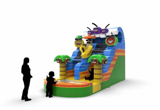 Buy an inflatable waterslide S12 in caribbean theme for both young and old. Order inflatable commercial waterslides online at JB Inflatables America