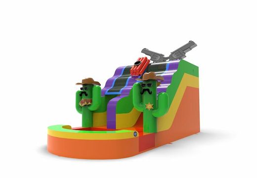 Buy an inflatable waterslide S12 in Texas theme for various occasions. Order wholesale inflatable waterslides online at JB Inflatables America