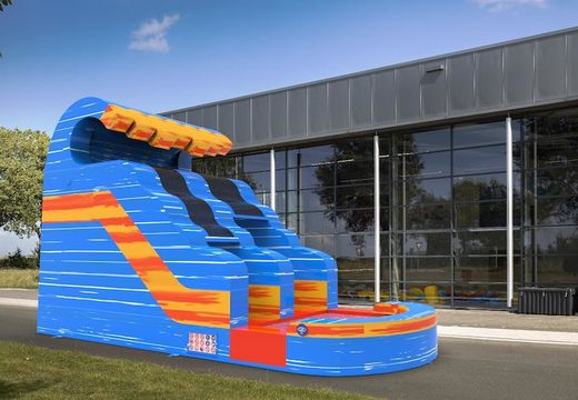 Buy an inflatable waterslide S12 in waterfall theme for both young and old. Order inflatable commercial waterslides online at JB Inflatables America