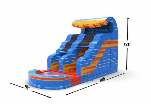 An inflatable waterslide S12 in theme waterfall for both young and old for sale. Order inflatable waterslides online at JB Inflatables America