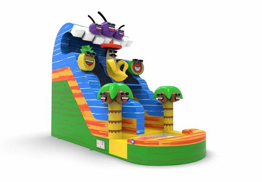 An inflatable waterslide S15 in theme caribbean for both young and old for sale. Order inflatable waterslides online at JB Inflatables America