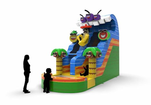 Buy an inflatable waterslide S15 in caribbean theme for both young and old. Order inflatable commercial waterslides online at JB Inflatables America