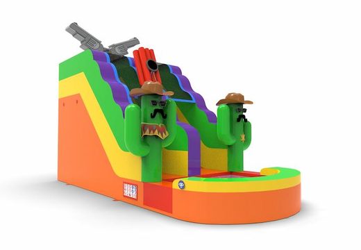 Order unique inflatable waterslide S15 in theme Texas for both young and old. Buy inflatable reclame waterslides online at JB Inflatables America