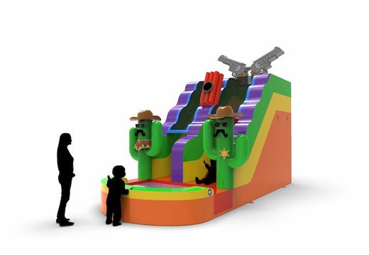 Buy an inflatable waterslide S15 in Texas theme for both young and old. Order inflatable commercial waterslides online at JB Inflatables America