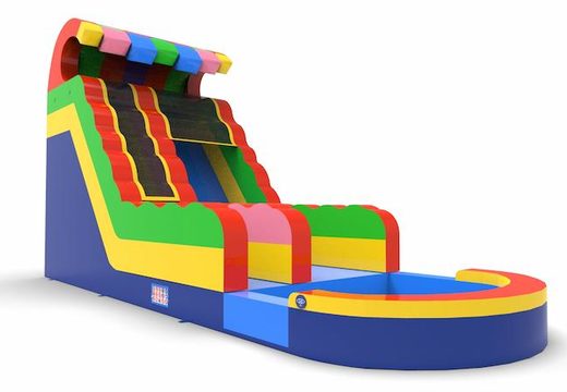 Order an inflatable waterslide S18 in all colors for both young and old. Inflatable commercial waterslides online for sale at JB Inflatables America